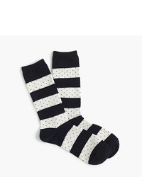 J.Crew Trouser Socks In Stripes And Dots