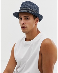 Ted Baker Syrup Straw Trilby In Blue