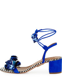 Aquazzura Tropicana Beaded 50mm Sandal Blue