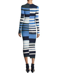 Opening Ceremony Bias Cut Striped Space Dye Maxi Sweater Dress