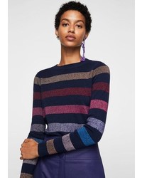 Mango Striped Cotton Sweater