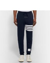 Thom Browne Tapered Striped Loopback Cotton Jersey Sweatpants