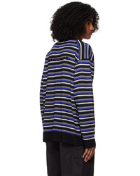 Juun.J Blue White Striped Sweatshirt