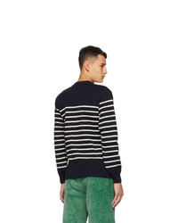 Marc Jacobs Navy Armor Lux Edition Wool Striped Sweatshirt