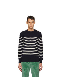 Marc Jacobs Navy Armor Lux Edition Wool Striped Sweatshirt
