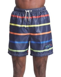 Navy Horizontal Striped Swim Shorts