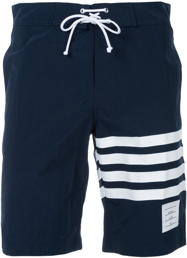Thom Browne Striped Detail Swim Shorts, $490 | farfetch.com | Lookastic