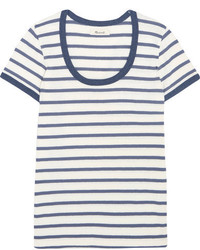 Madewell Grayson Striped Cotton Jersey T Shirt Blue