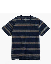 J.Crew Slub Cotton T Shirt In Blue Multistripe
