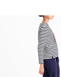 J.Crew Striped Boatneck T Shirt With French Logo