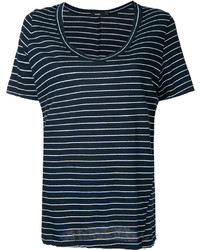 Bassike Striped Scoop Neck T Shirt