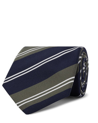 Kingsman Drakes 8cm Striped Silk And Cotton Blend Twill Tie