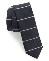 BOSS Horizontal Stripe Silk Skinny Tie
