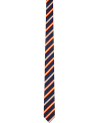 Thom Browne Navy Orange Striped Neck Tie