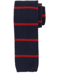 Neiman Marcus Thin Stripe Wool Tie Navyred