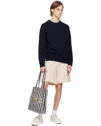 A.P.C. Navy Off White Lou Tote