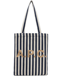 A.P.C. Navy Off White Lou Tote