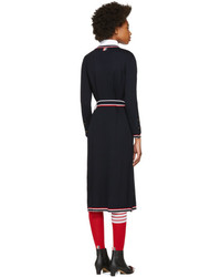 Thom Browne Navy Tipping Stripe Rib Stitch Cardigan Dress