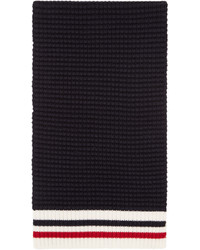 Navy Horizontal Striped Wool Scarf