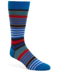 Navy Horizontal Striped Wool Socks