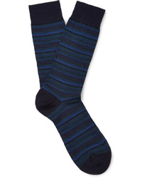 Pantherella Stannard Striped Wool Blend Socks