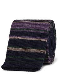 Etro 5cm Striped Knitted Wool Tie