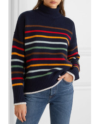 LA LIGNE Marin Striped Wool And Cashmere Blend Turtleneck Sweater