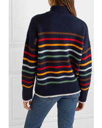 LA LIGNE Marin Striped Wool And Cashmere Blend Turtleneck Sweater