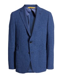 Hickey Freeman Check Seersucker Wool Blend Sport Coat In Blue At Nordstrom