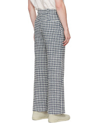 young n sang Navy Houndstooth Trousers