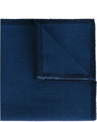 Navy Houndstooth Cotton Pocket Square