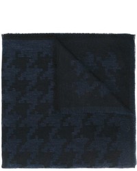 Navy Houndstooth Cotton Scarf