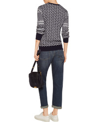 Equipment Shane Houndstooth Cotton And Cashmere Blend Sweater