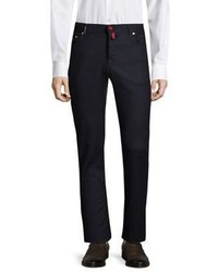 Kiton Regular Fit Houndstooth Trousers