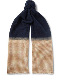 Brunello Cucinelli Fringed Boucl And Houndstooth Cashmere Blend Scarf