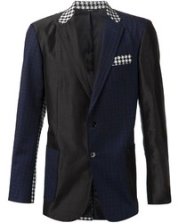 Ovadia Sons Houndstooth Print Panelled Blazer