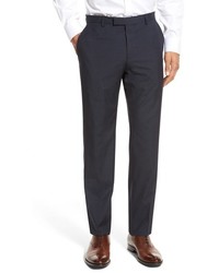 BOSS Leenon Flat Front Houndstooth Wool Trousers