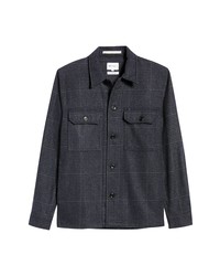 Norse Projects The Kyle Houndstooth Wool Blend Button Up Overshirt