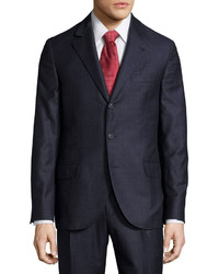 Navy Houndstooth Wool Suit