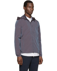 Acne Studios Blue Iridescent Hooded Wilfred Jacket