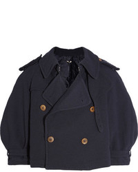 Comme des Garcons Comme Des Garons Comme Des Garons Ester Cropped Double Breasted Crepe Jacket Navy