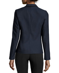 T Tahari Herringbone One Button Suiting Jacket Navy