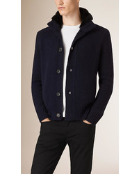 Burberry Knitted Cashmere Jacket With Fur Collar