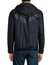 rag & bone Nylon Hooded Wind Resistant Jacket Navy