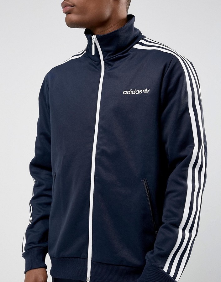 adidas beckenbauer jacket navy
