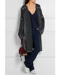 Chloé Oversized Wool And Cashmere Blend Boucl Coat Navy