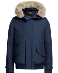 Woolrich Polar Down Bomber Jacket With Fur Trimmed Hood