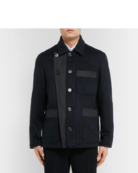 Burberry Runway Gabardine Trimmed Double Faced Cashmere Jacket