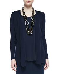 Eileen Fisher Silk Cotton Interlock Jacket Midnight Plus Size