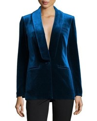Self-Portrait Single Breasted Velvet Tailored Jacket